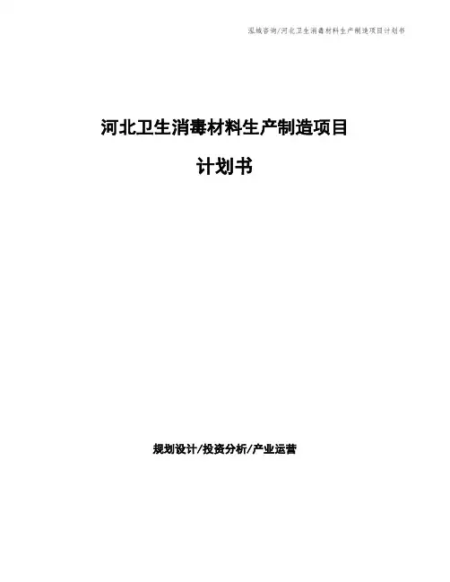 河北卫生消毒材料生产制造项目计划书