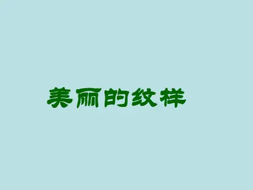 人教新课标美术五年级上册《美丽的纹样》PPT课件