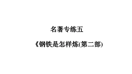 人教统编版八年级下册语文作业课件 第五单元 名著专练五 《钢铁是怎样炼成的》(第二部)