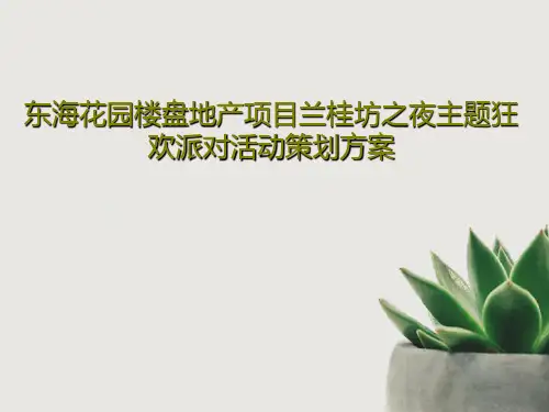 东海花园楼盘地产项目兰桂坊之夜主题狂欢派对活动策划方案PPT共30页