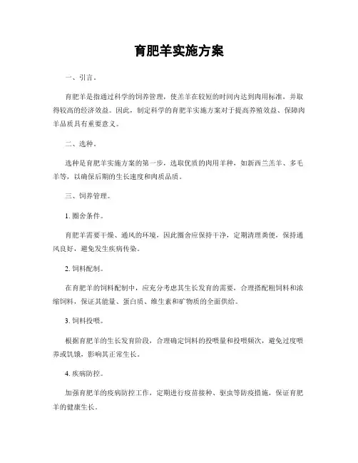 育肥羊实施方案