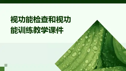 视功能检查和视功能训练教学课件