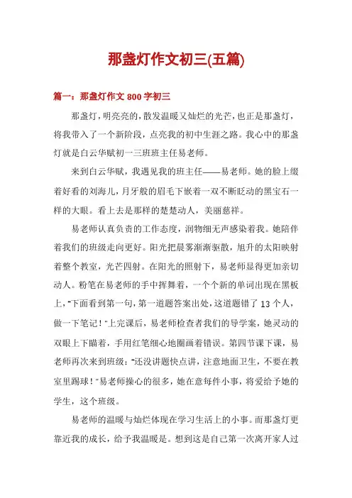 那盏灯作文初三(五篇)