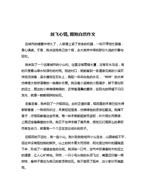 放飞心情,拥抱自然作文