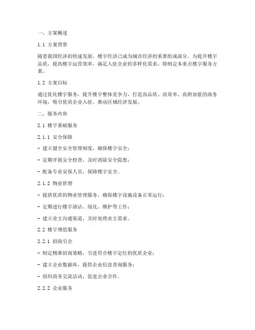 重点楼宇服务方案模板
