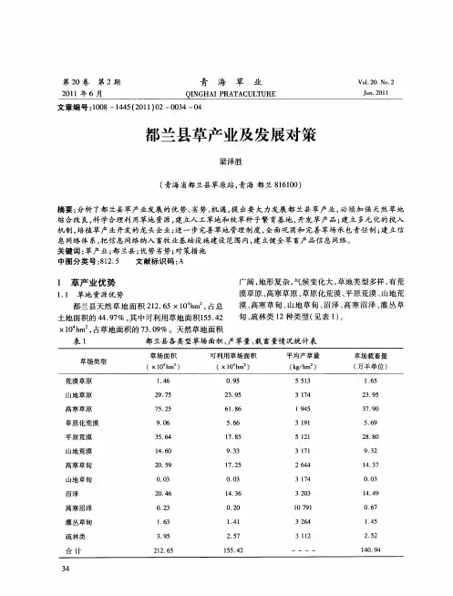 都兰县草产业及发展对策