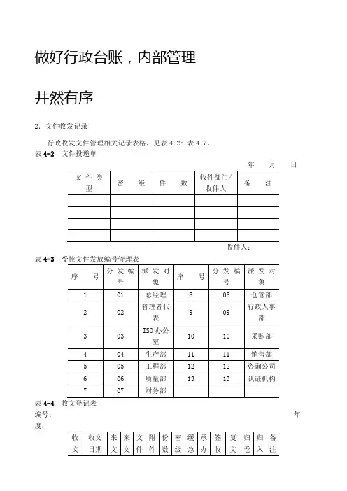 行政管理台账