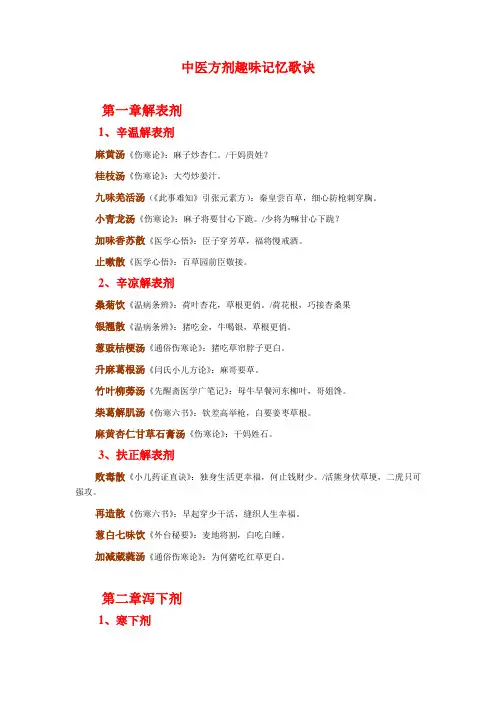 舜天铁人系列11.中医方剂趣味记忆歌诀