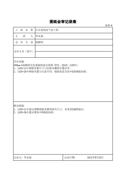 图纸会审记录表