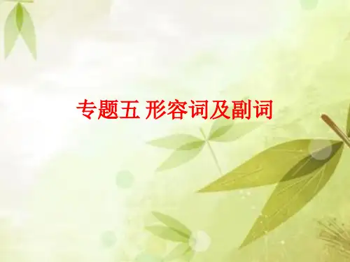 高中英语语法 专题五 形容词和副词 共49张PPT