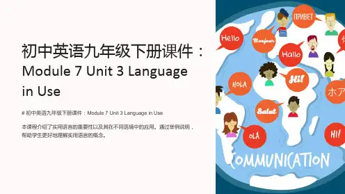 初中英语九年级下册课件：Module 7 Unit 3 Language in u
