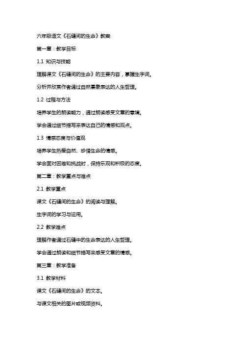 六年级语文《石缝间的生命》教案