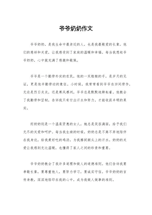爷爷奶奶作文