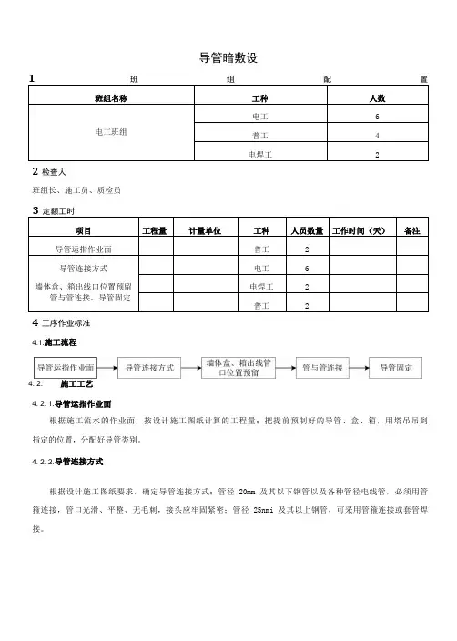电气导管顶板内敷设---导管暗敷设分配