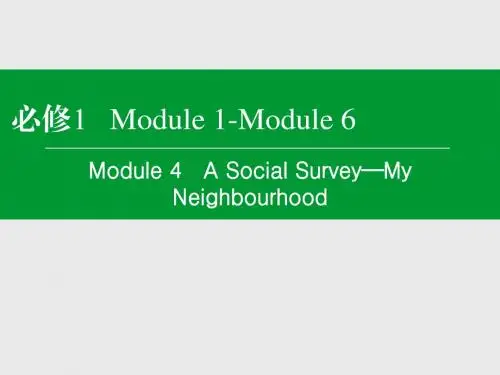 名师伴你行 高考一轮总复习 外研版 必修1 Module 4
