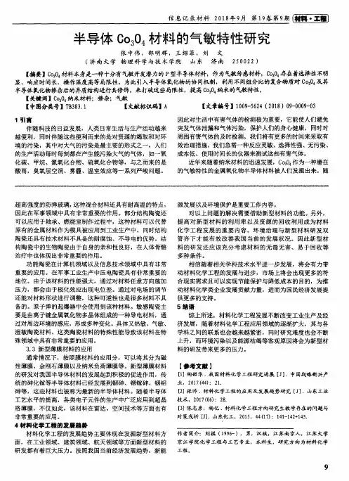半导体Co3O4材料的气敏特性研究