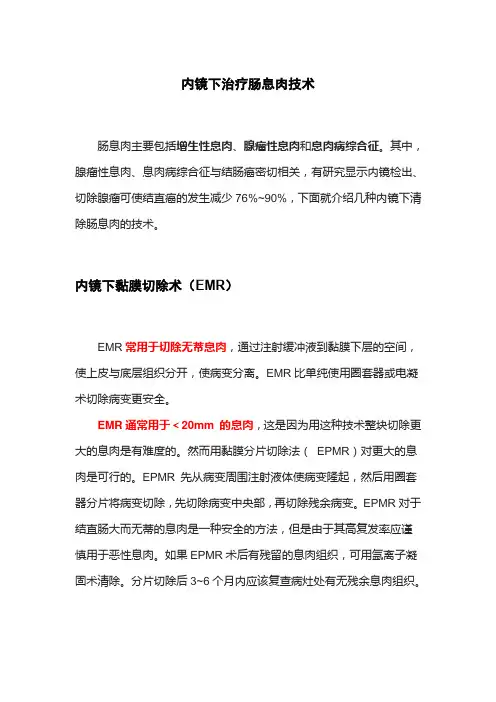 内镜下治疗肠息肉技术(EMR ESD APC等)