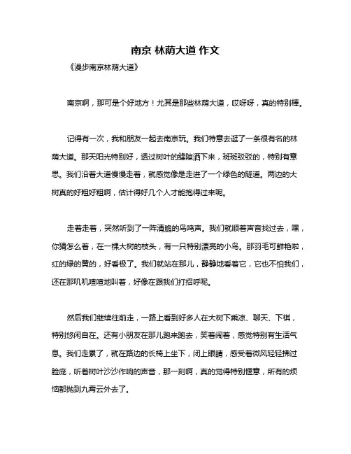 南京 林荫大道 作文