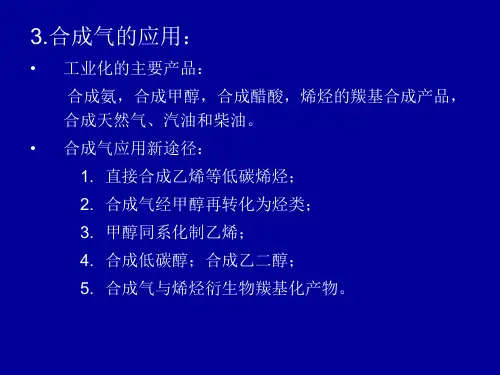 合成气的生成