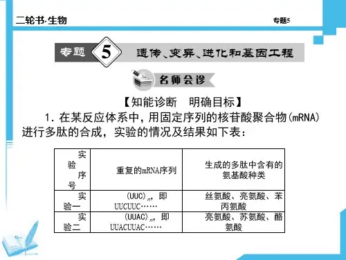 高考生物二轮复习课件：5 遗传、变异、进化和基因工程(共计131张PPT