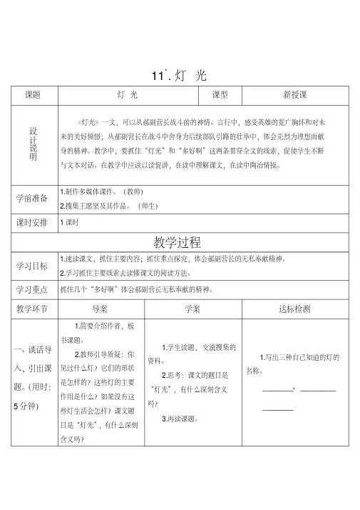 11灯光(导学案)