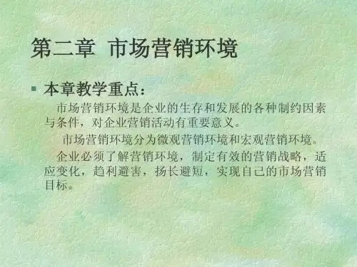 市场营销课件第2章 市场营销环境
