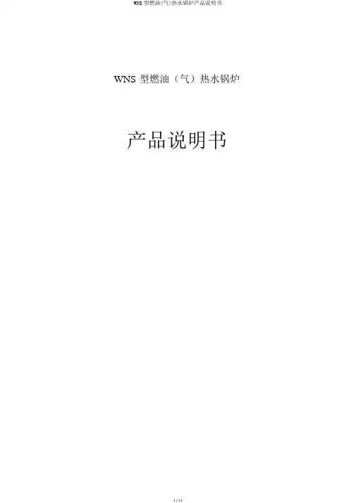 WNS型燃油(气)热水锅炉产品说明书