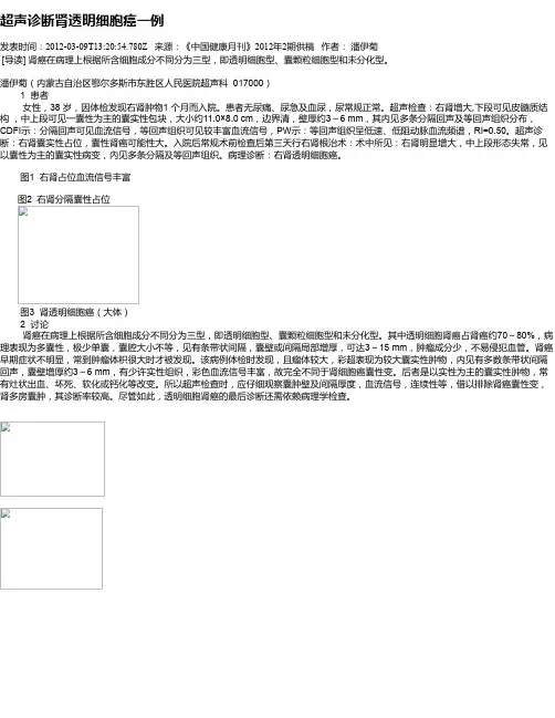 超声诊断肾透明细胞癌一例