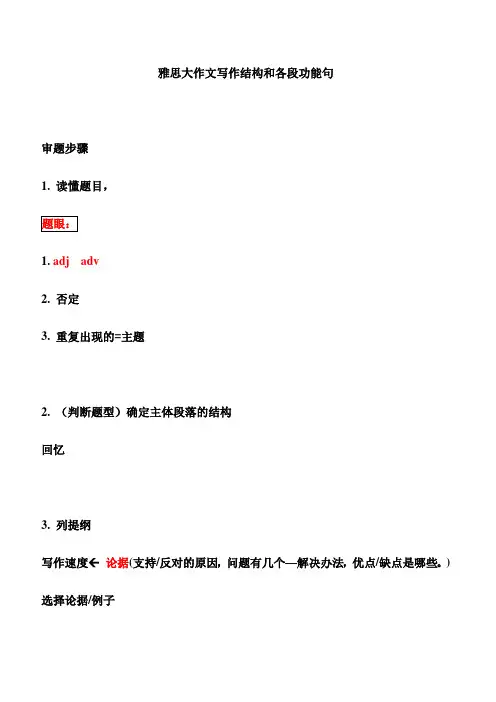 雅思大作文结构和句型