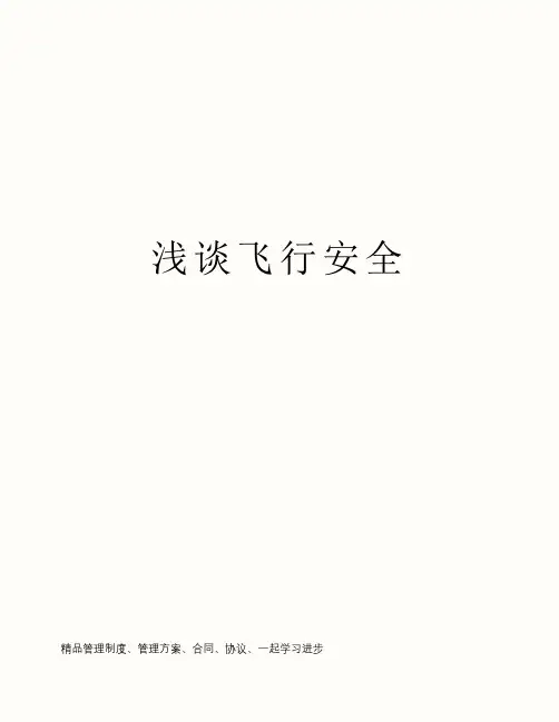 浅谈飞行安全