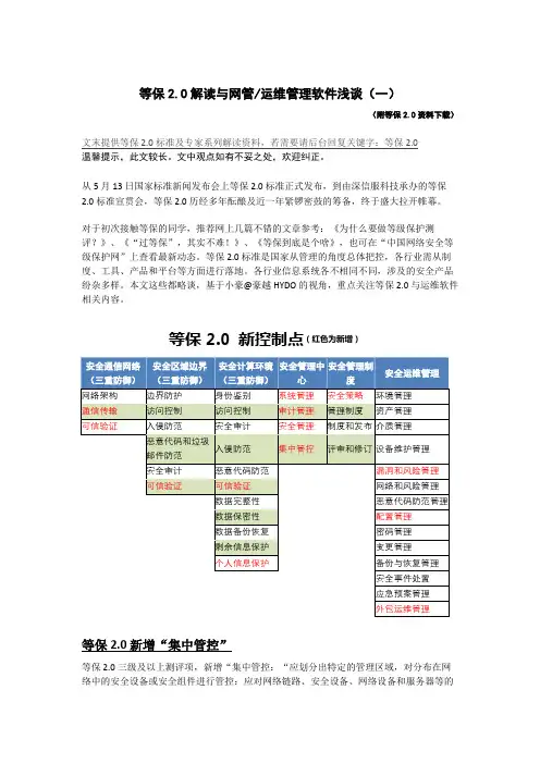 豪越HYDO 等保2.0解读与运维管理软件浅谈(一)