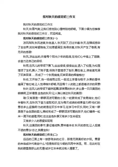 我对秋天的感觉初三作文