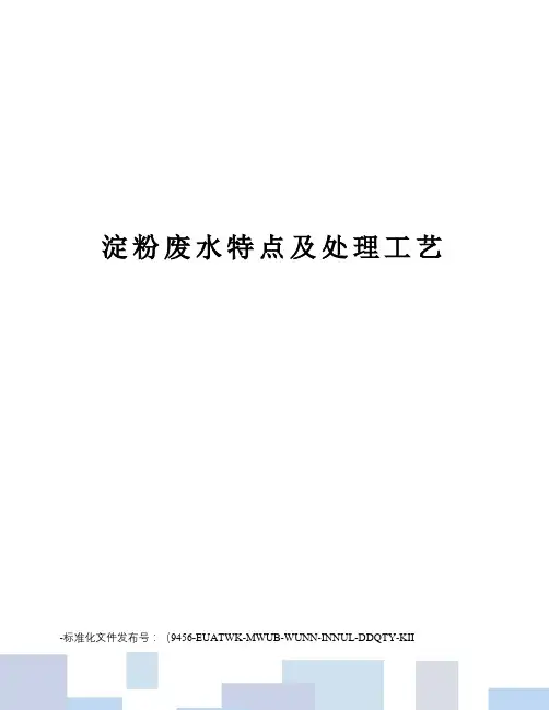 淀粉废水特点及处理工艺