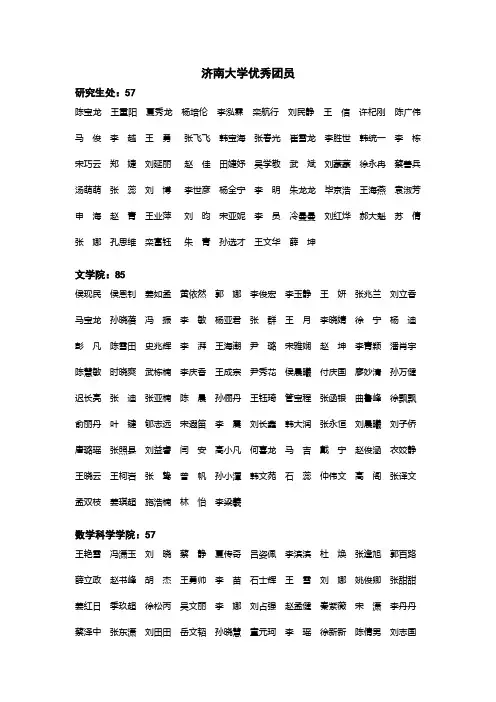 济南大学优秀团支部
