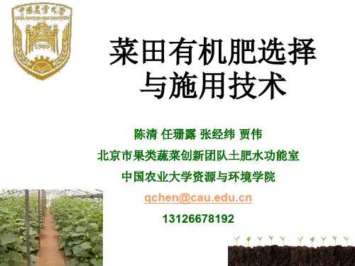 陈清-菜田有机肥选择与施用技术