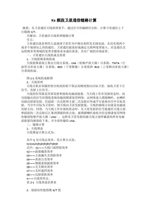 Ka频段卫星通信链路计算
