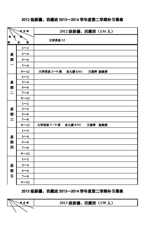 物理系2007～2008学年度第一学期课表