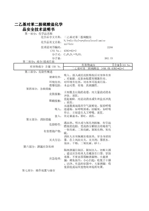 二乙基对苯二胺硫酸盐