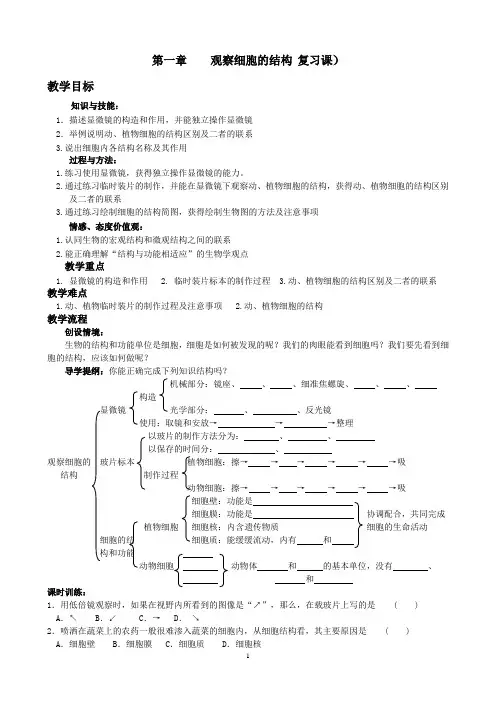 第一章    观察细胞的结构 (复习课)