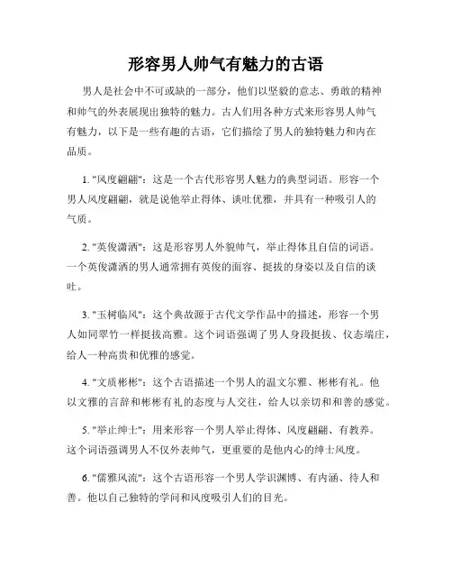 形容男人帅气有魅力的古语