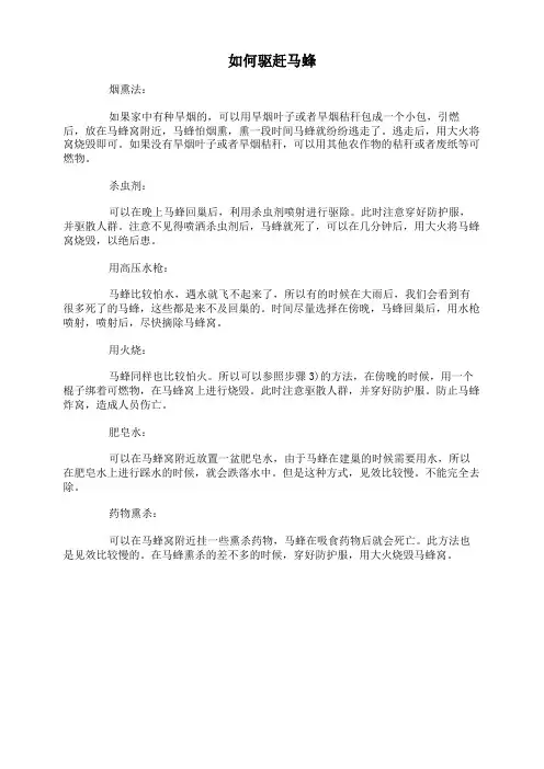 如何驱赶马蜂