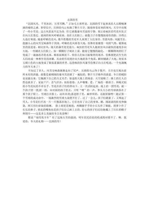 北国的雪