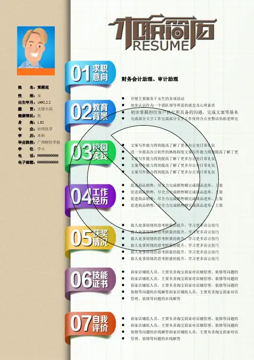 商务英语专业毕业生精美创意个人简历模板word版16