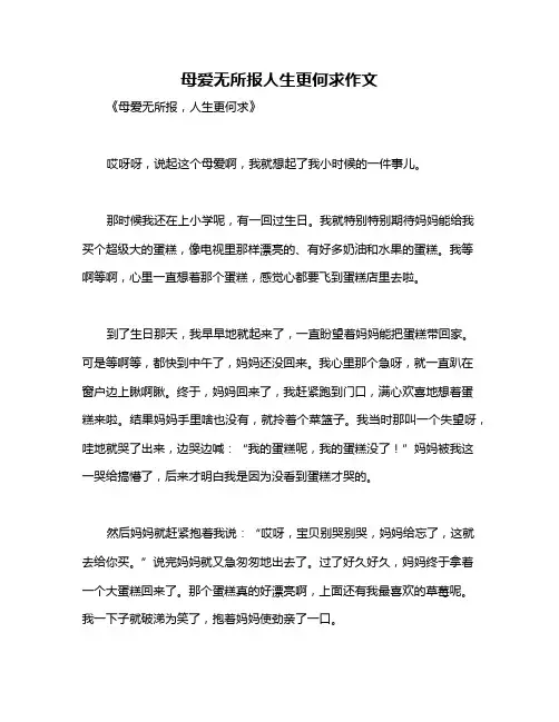 母爱无所报人生更何求作文