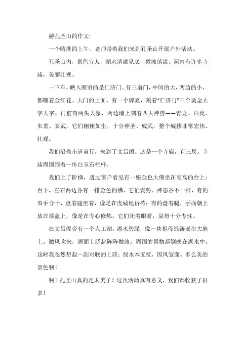 游孔圣山的作文