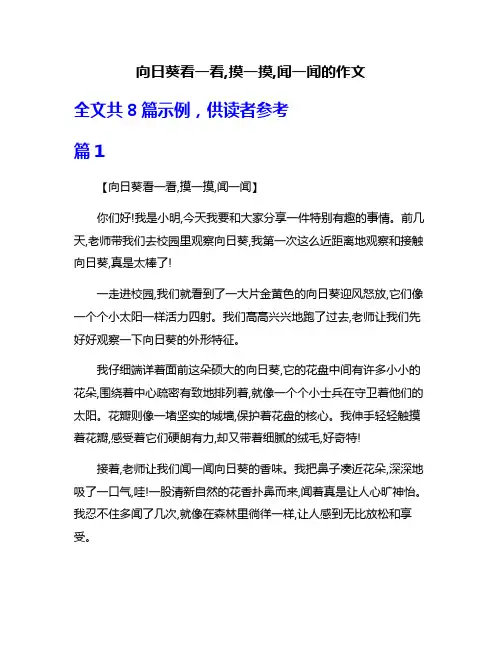 向日葵看一看,摸一摸,闻一闻的作文