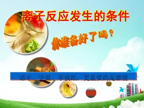 离子反应发生的条件ppt 鲁科版