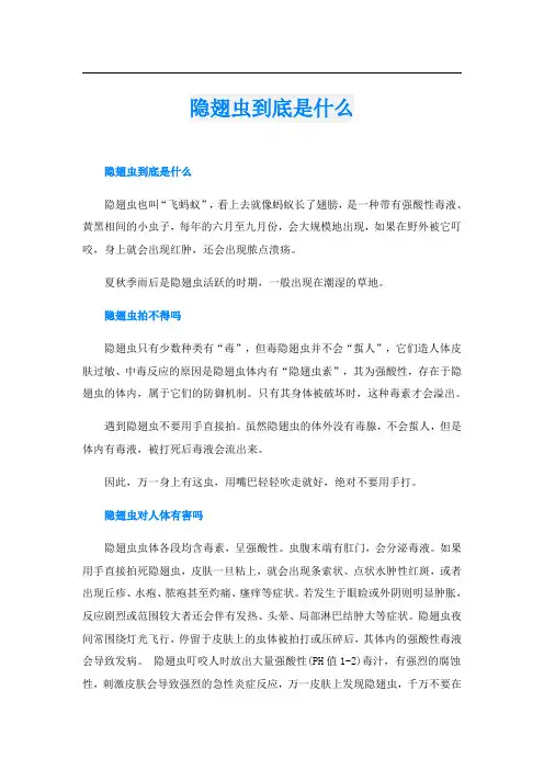 隐翅虫到底是什么