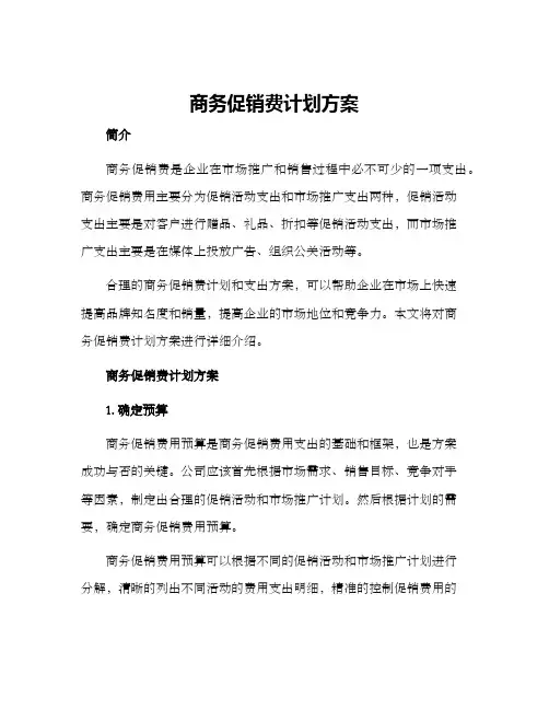商务促销费计划方案