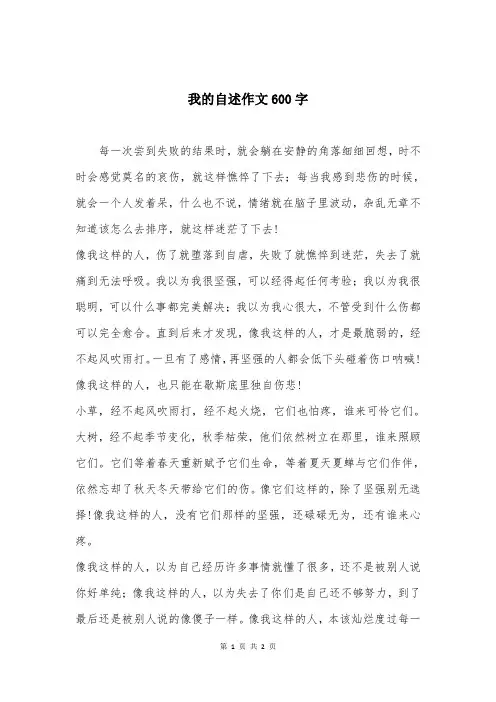 我的自述作文600字